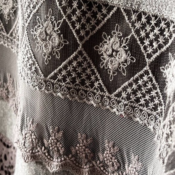 SUNDANCE Gray Crochet Lace Tunic/Sweater Dress - Picture 4 of 12